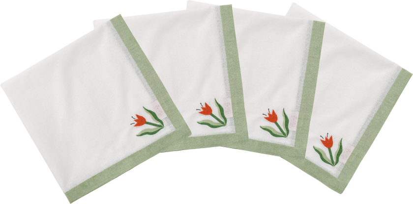 Tulip Serviett Madelen Möllard x 4-pk - Servietter & Tilbehør Bomull Grønn - T09454507SS26-453