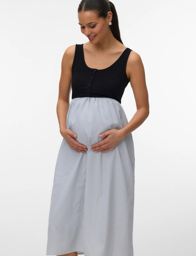 Mljoelle Lia Sl Midi Mix Dress 2F - Black - S