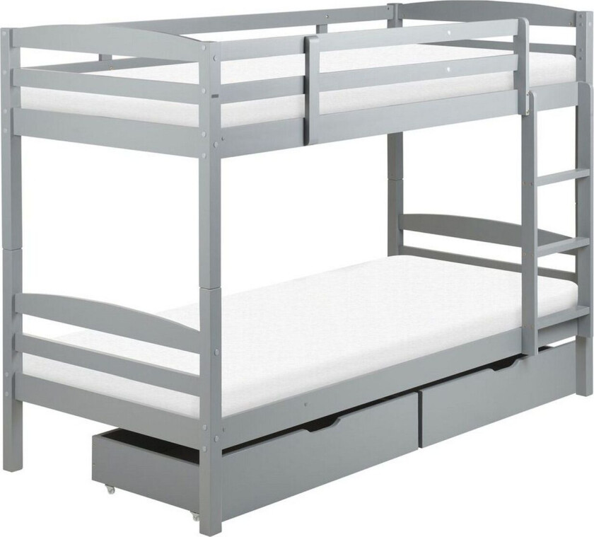 Bilde av Våningssäng med lådor Beliani Regat med lådor Grå Grey