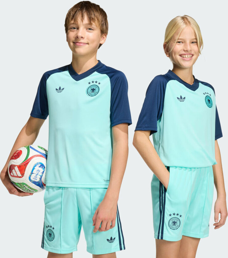 Tyskland Trenings T-skjorte Pre Match Borte World Cup 2026 - Flash Aqua Barn - adidas, størrelse 128 cm