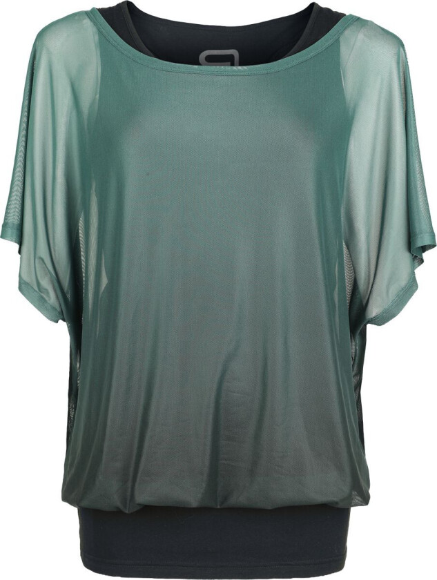 T-skjorte - Dobbelpakke T-skjorte og Vest - S til XXL - Damer - svart-grønn