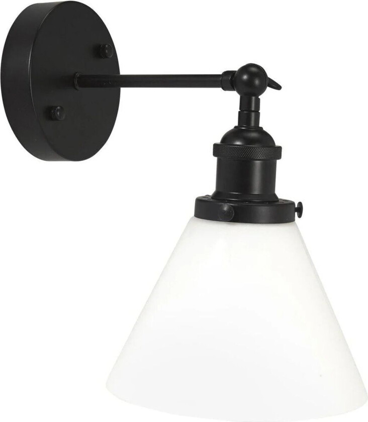 Kappa vegglampe 18 cm  - Svart/Opal