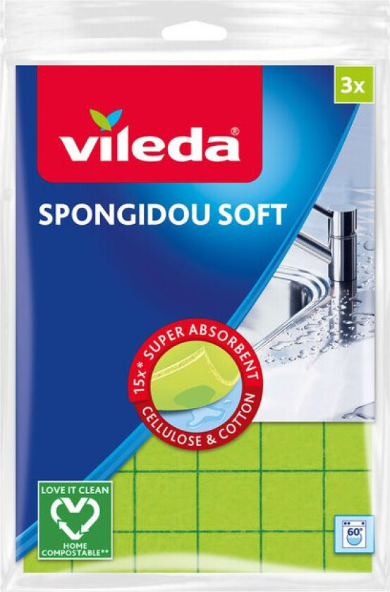 Spongidou Rengj??ringsklut ??? Ekstra Absorberende ??? 3 stk.