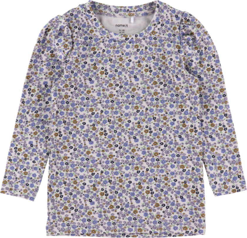 Genser - NmfTuline - Lilac Marble m. Blomster - - 1 år (80) - Genser