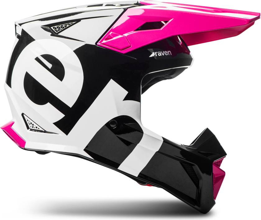 Crosshjelm Raven Onyx MX Svart/RosaXL