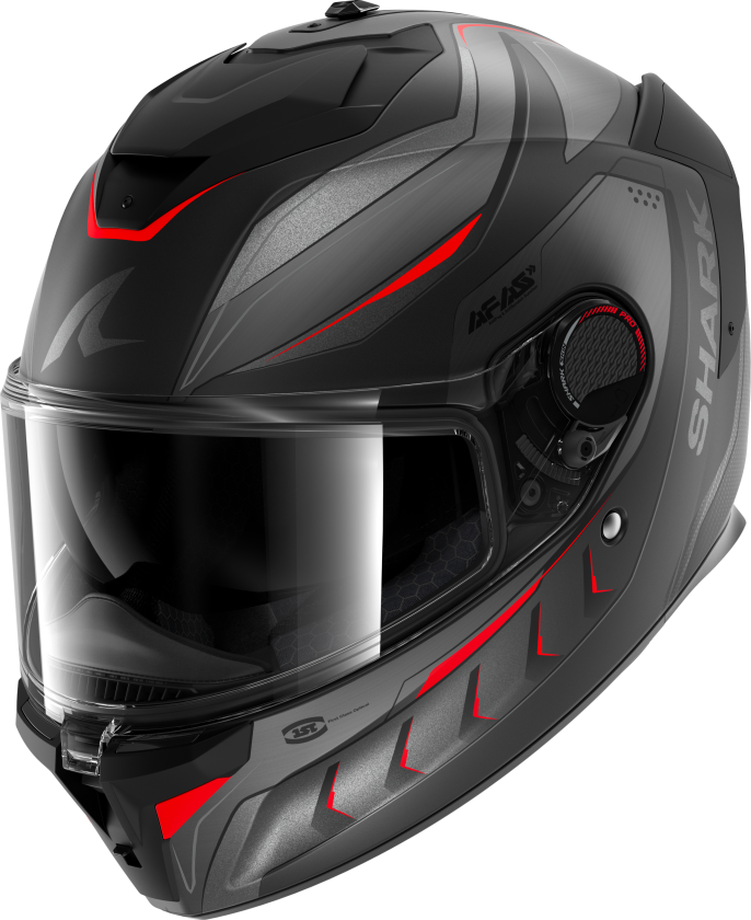 Helhjelm Shark Spartan GT Pro Carbon Mekarium Karbon/Antrasitt/RødXS