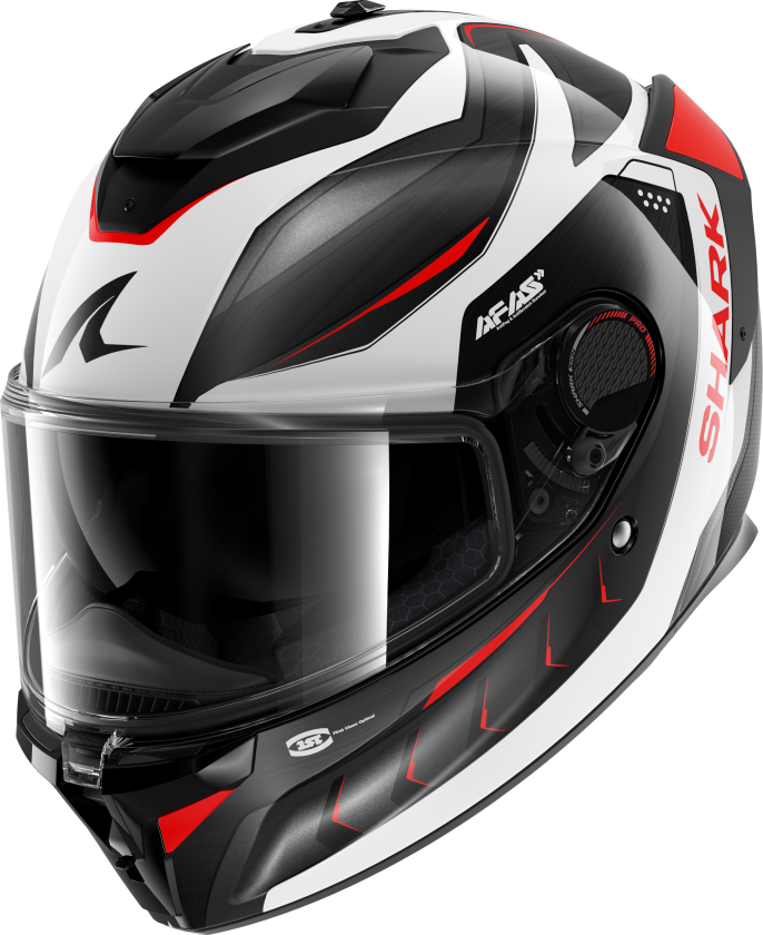 Helhjelm Shark Spartan GT Pro Carbon Mekarium Silver/RødXXL