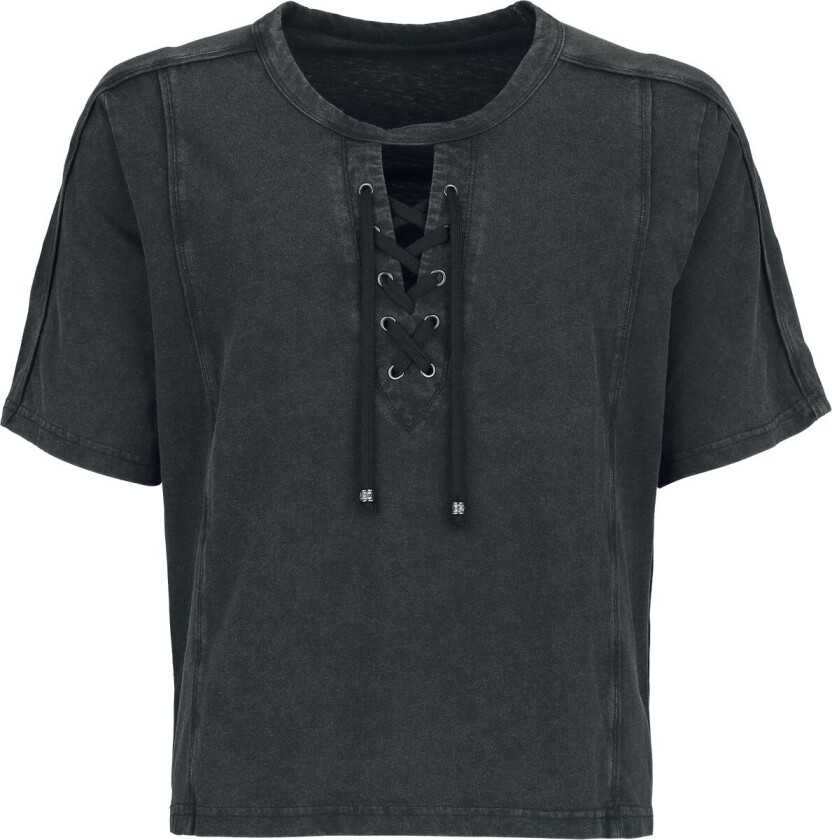 T-skjorte - Essential T-skjorte med Snøringsdetalj - S til XXL - Damer - svart