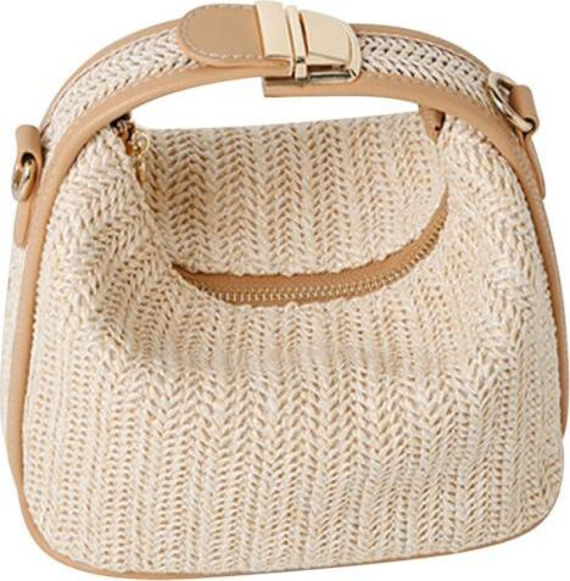 Stråveske Casual Sammenleggbar Trendy Dame Stråvevd Skulderveske for Stranden_yux