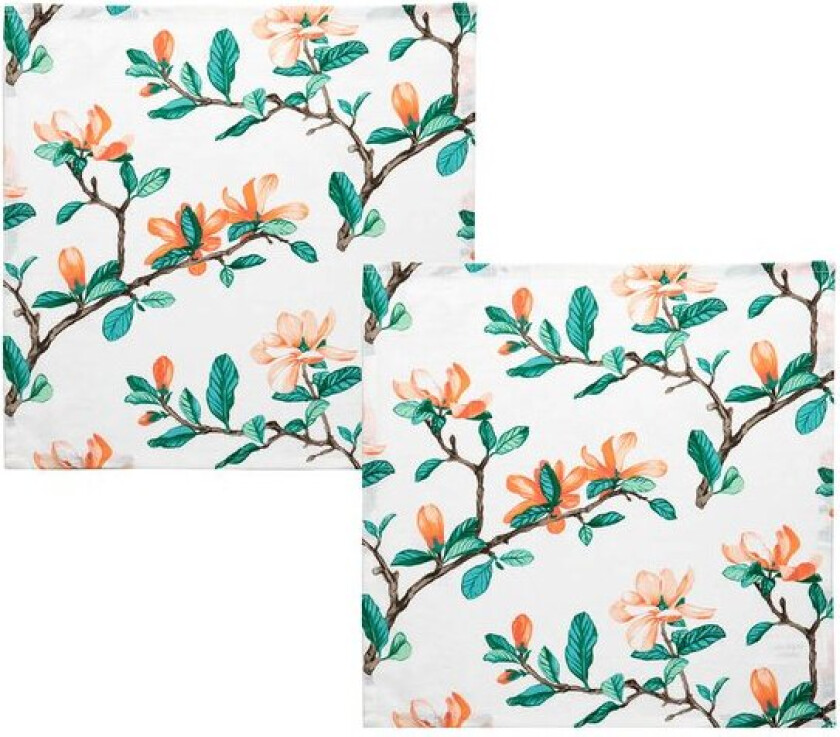 Magnolia serviett 45x45 cm 2 stk hvit