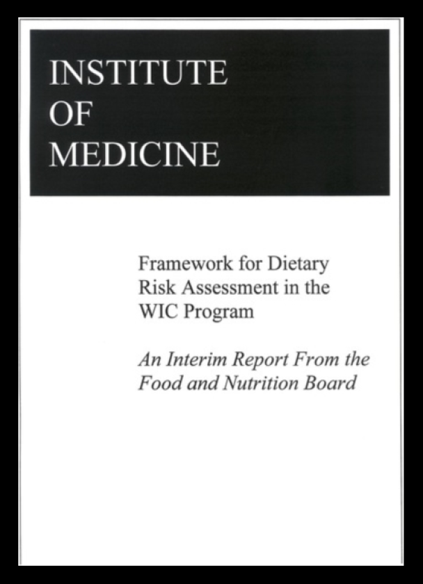Framework for Dietary Risk Assessment in the WIC Program Interim Report