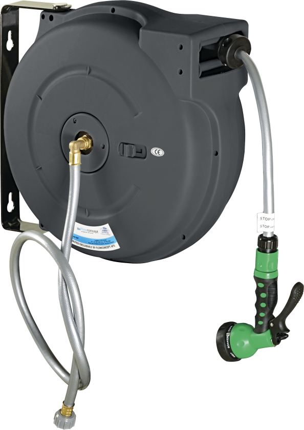 Slangeoppruller automatisk, 1/2" x 20 m