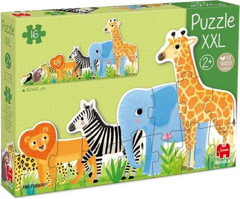 Goula Puzzle XXL Jungle from Small to Large - 16 pcs. Gulv