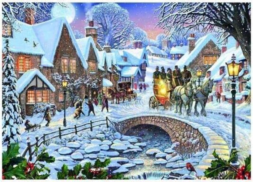 Winter Village Jigsaw Puzzle - 1000 Pieces Gulv