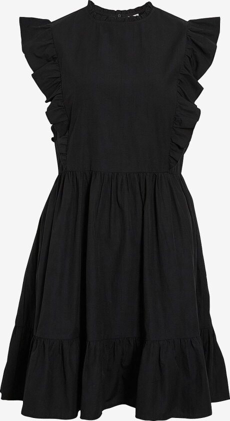 Kjole viRufella O-neck S/L - Svart