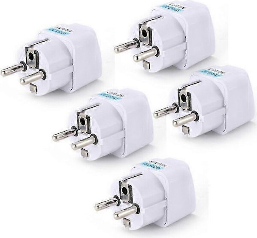5X EU Pluggadapter DE Til EU Pluggadapter 10A 250V Universal Reiseadapter EU Socket