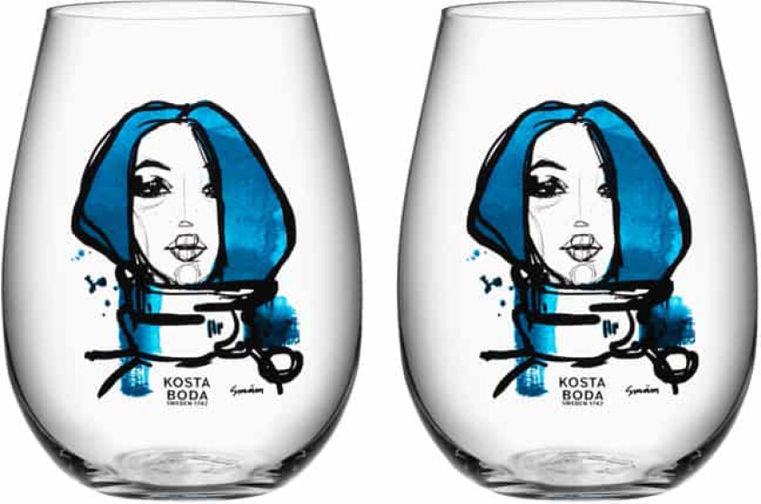 All about you glass 57 cl 2-pakk miss you (blå)