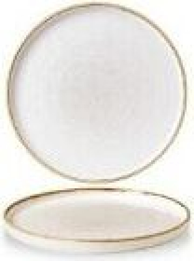 Tallerken Stonecast Ø26 cm Flad med kant Porcelæn Vanilje,6 stk/krt