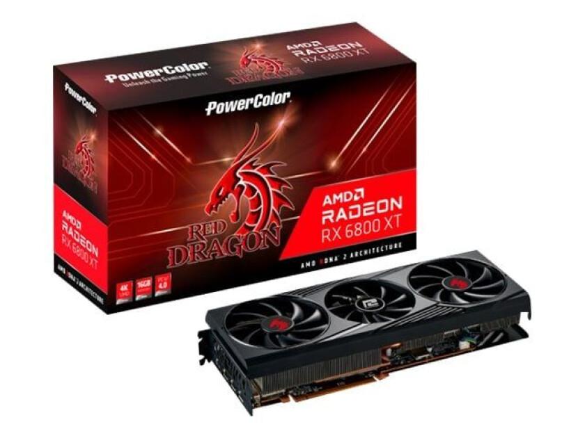 PowerColor Red Dragon Radeon RX 6800 XT - Grafikkort - Radeon RX 6800 XT - 16 GB GDDR6 - PCIe 4.0 - HDMI, 3 x DisplayPort