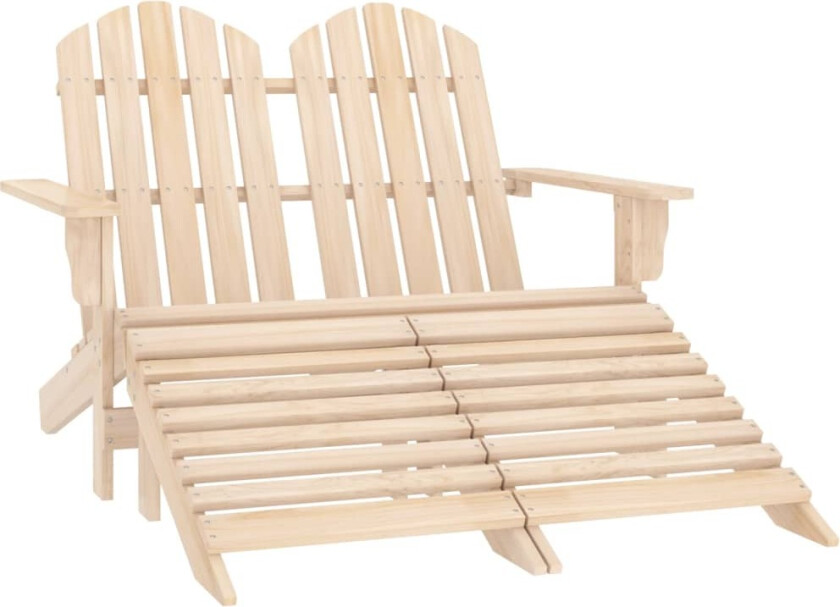 Adirondack hagestol og ottoman 2-seters heltre gran