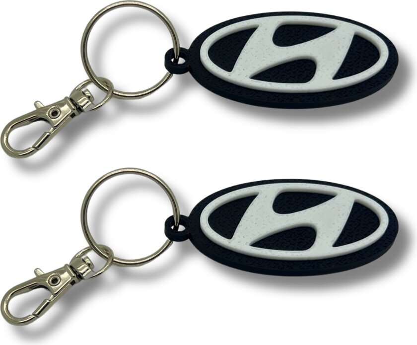 2x Keyring Clip On & Go karabinnøkkelring for Hyundai