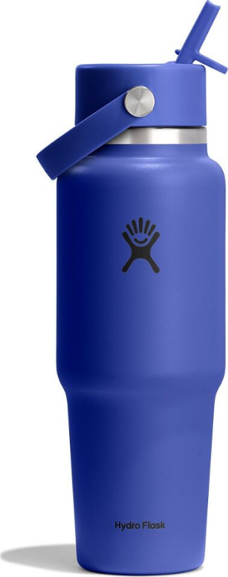946 ml Wide Mouth Travel Bottle with Flex Straw Cap Capri Blue