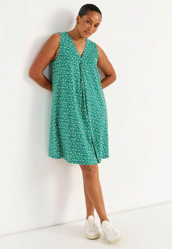 V-halset, ermløs Jersey-kjole