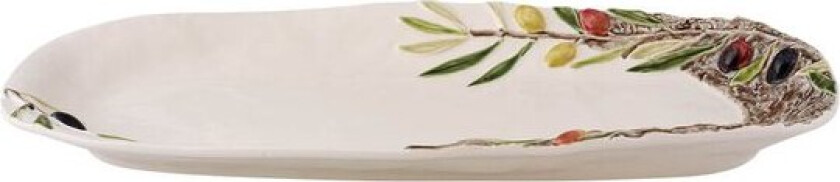 Olival serveringsfat 40,5x16 cm oliven hvit