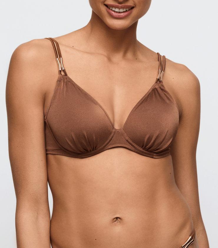 Marie Jo Hello Sunset bikinitopp med bøyle, brun, Størrelse: 75B, Kvinner