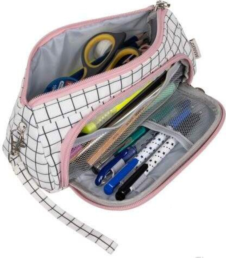 Dobbelt uttrekkbart pennal med ekstra rom