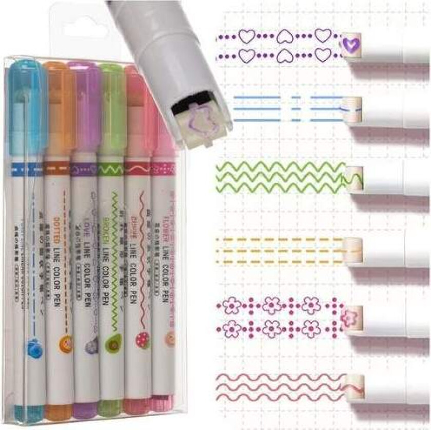 Mønsterpenn - sett med 6 Maaleo 24861