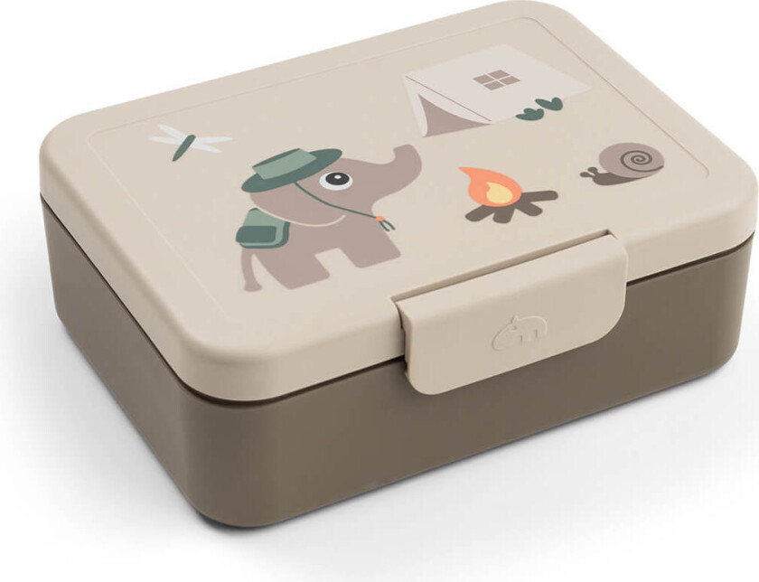 Lunch box with divider - Tiny trails Sand - 17.5 x 13 x H 6.5 cm