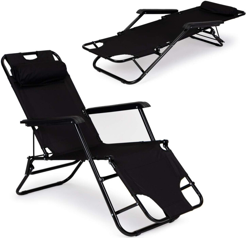 Sammenleggbar vanntett hagestol med nakkestøtte