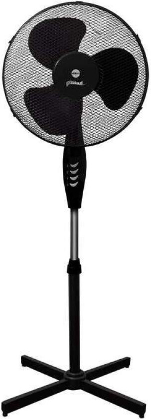 Stillegående gulvvifte 40 cm, 3 hastigheter, justerbar høyde