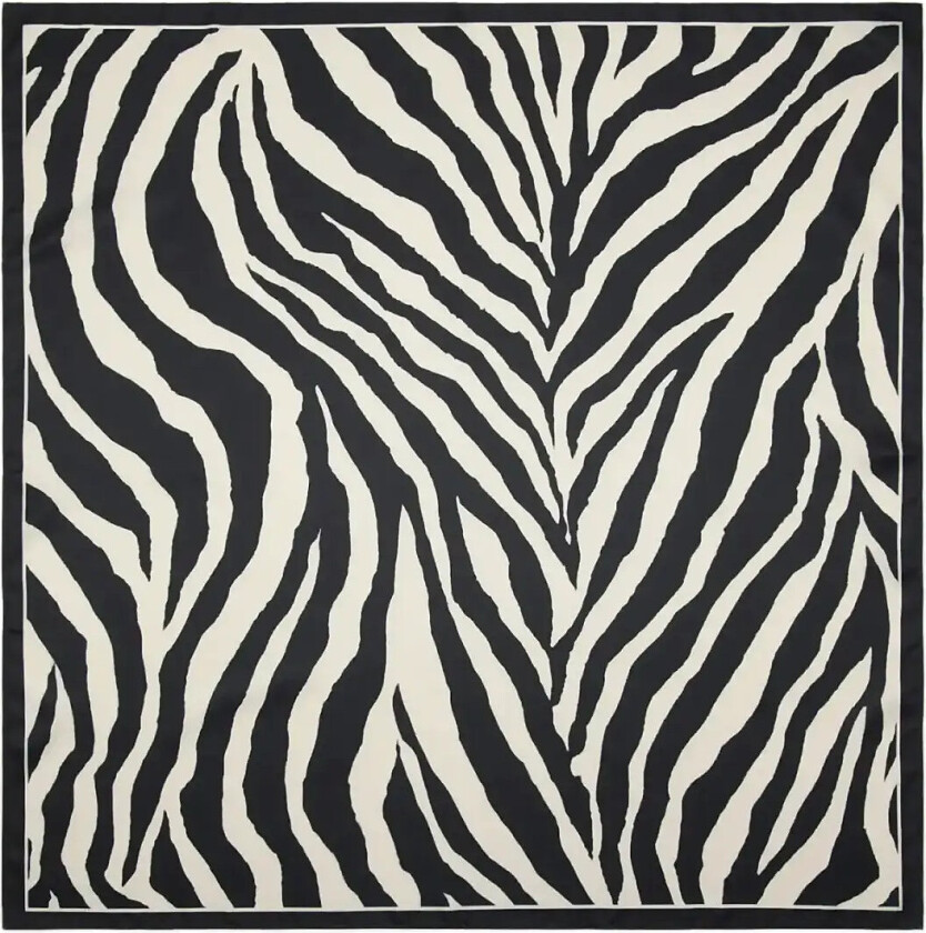 Zebra Satin Scarf - Black - ONE SIZE