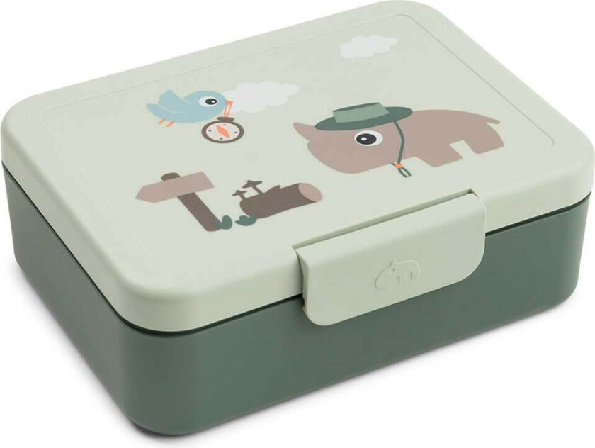 Lunch box with divider Tiny trails - Green - 17,5 x 13 x H 6,5 cm