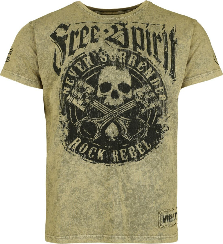 T-skjorte - Free Spirit T-skjorte - S til XXL - Herrer - gul