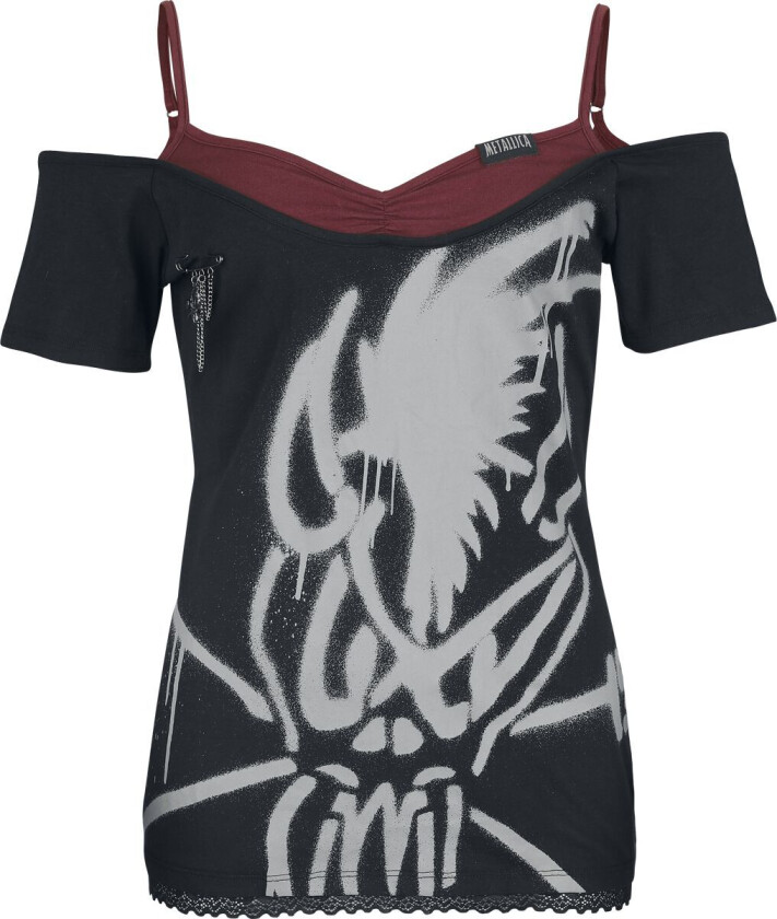 Metallica T-skjorte - EMP Signature Collection - S til XXL - Damer - Sort/Mørk rød