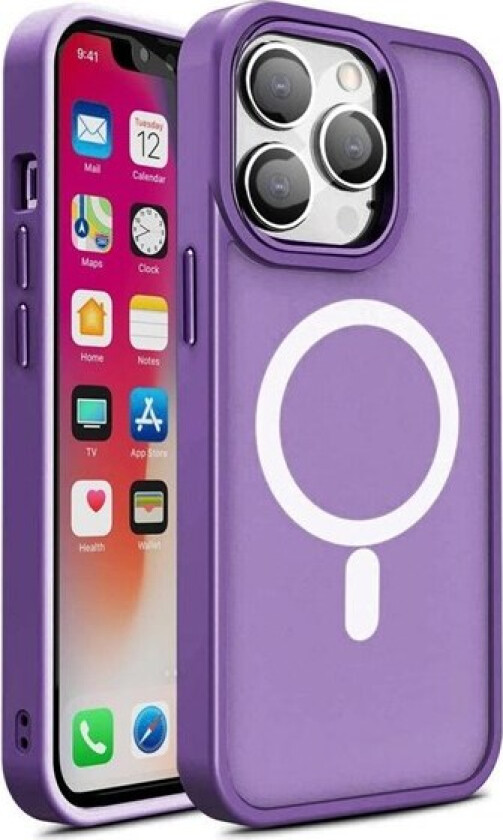 Magnetic Color Matte Case for iPhone 15 Plus - Purple