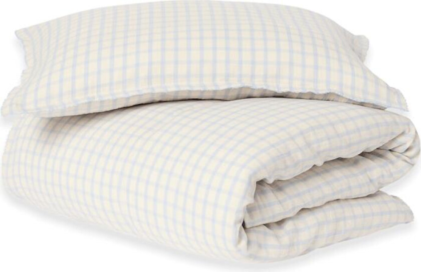 Sengesett I Musselin Junior Gingham Sky Blue Gingham Sky Blue One Size Blå One Size unisex