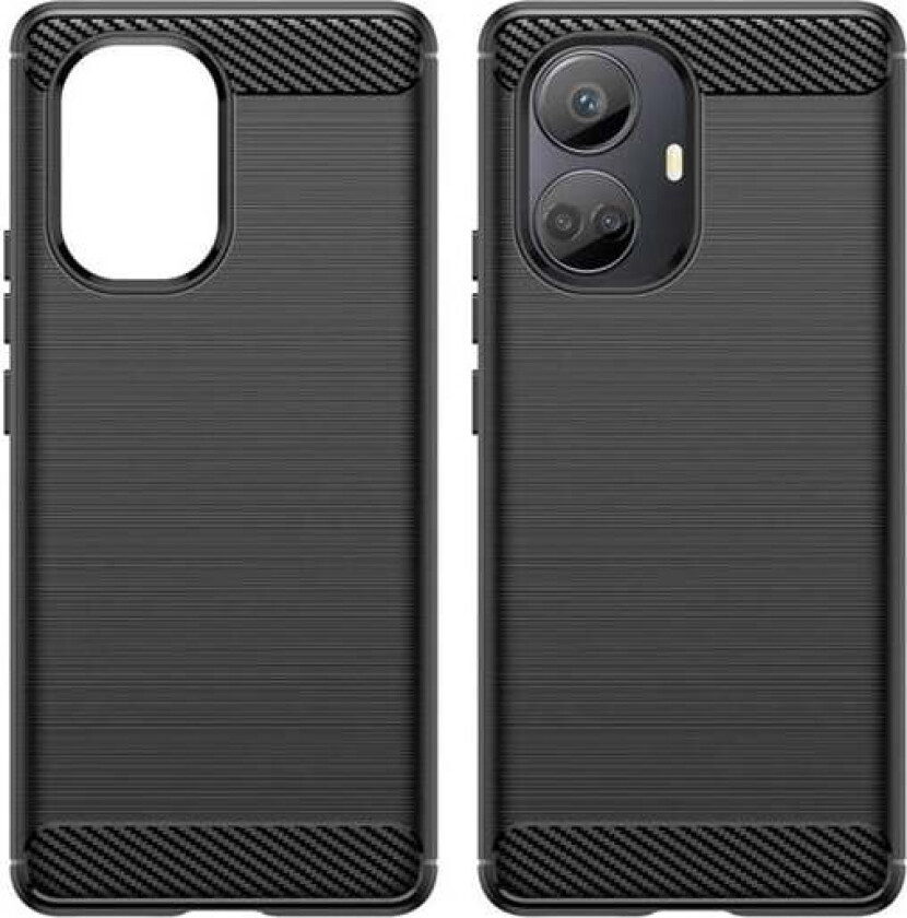 Carbon Case for Realme 10 Pro+ Flexible Silicone Carbon Cover Black