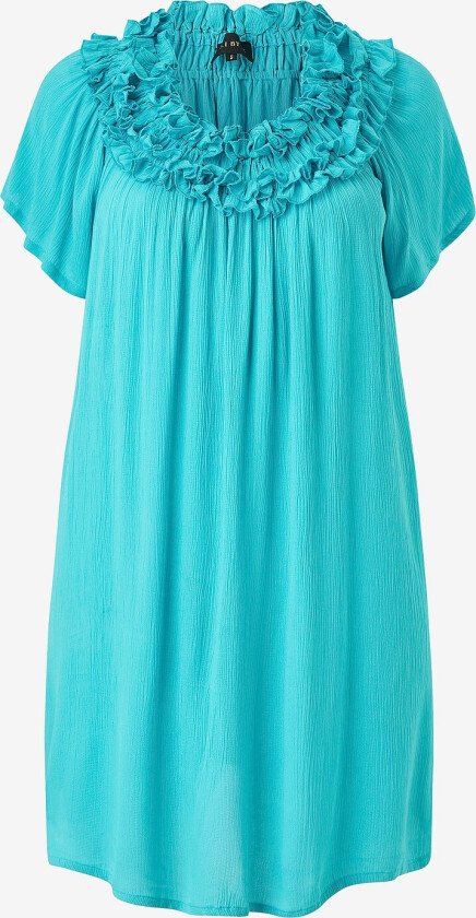 Kjole Double Ruffle Edge - Blå