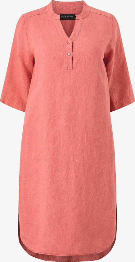 Kjole i lin Loose Tunic Dress - Rød