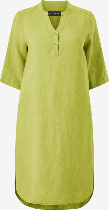 Kjole i lin Loose Tunic Dress - Grønn
