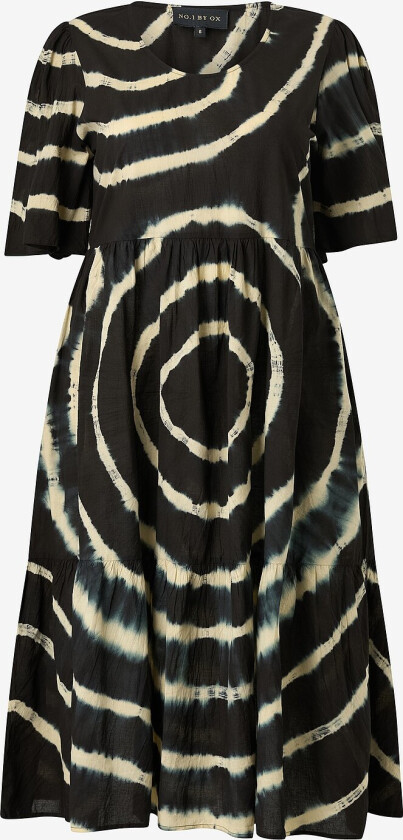 Kjole Long O Neck Dress w 2 Flairs - Svart