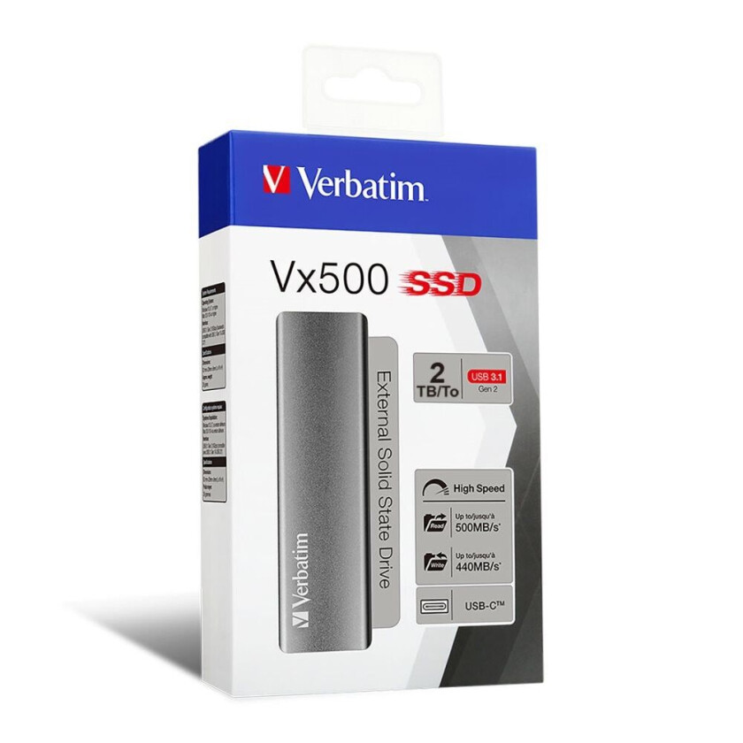 Ekstern Harddisk Verbatim VX500 2 TB SSD