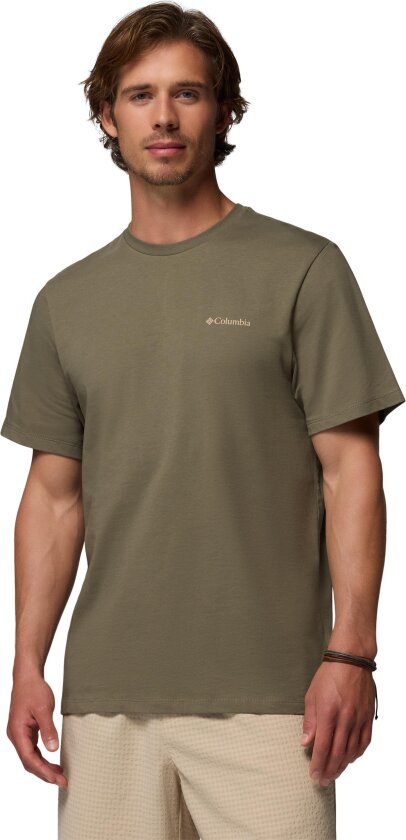 Men's CSC Logo Organic Cotton T-Shirt Stone Green, Linework C Badge