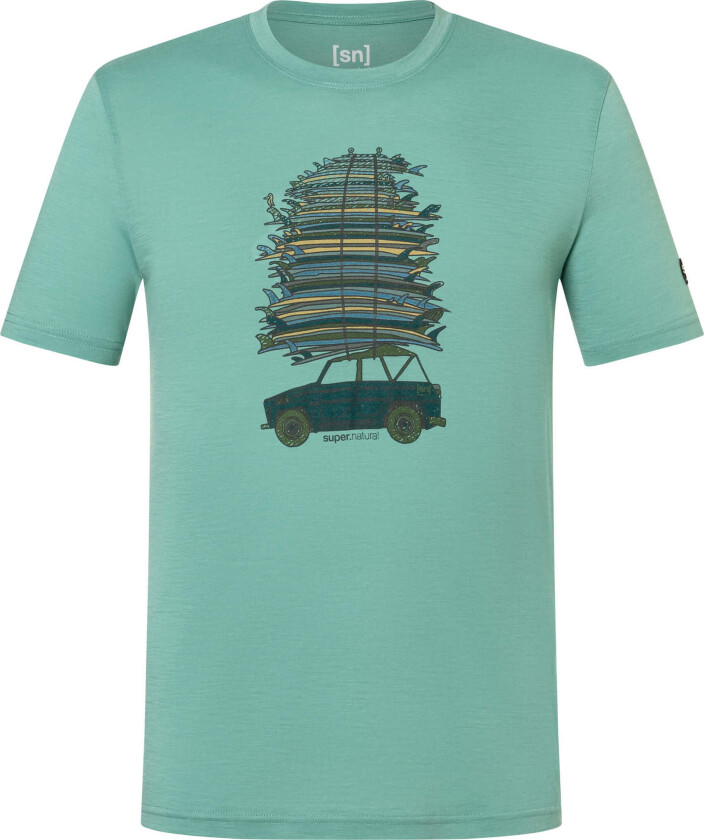 super.natural Men's Surf Trip Tee Lagoon Green/various