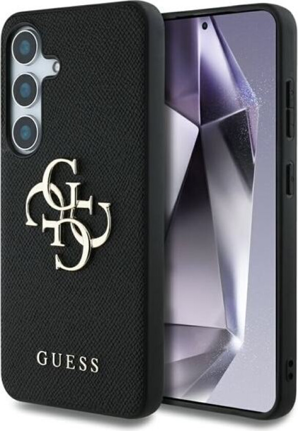Grained Big 4G Logo Small Classic Logo etui for Samsung Galaxy S25 svart