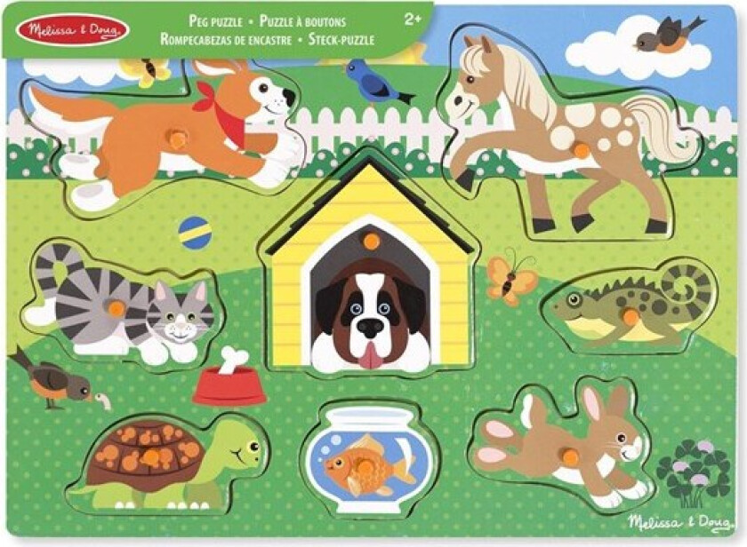 Wooden Peg Puzzle Pets Tre